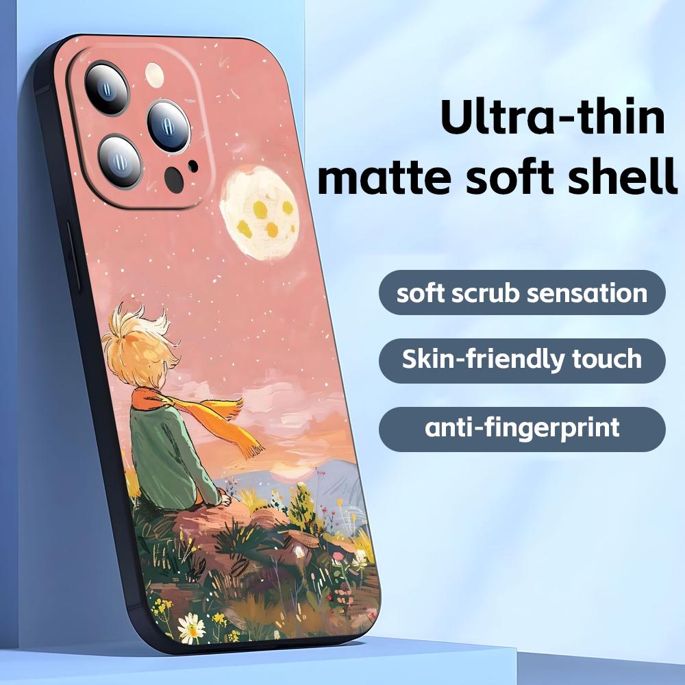 Anime The Little Prince Phone Case For iPhone17 16 16e 15 14 13 12 11 Plus Mini Pro Max Soft Black Shockproof Cover