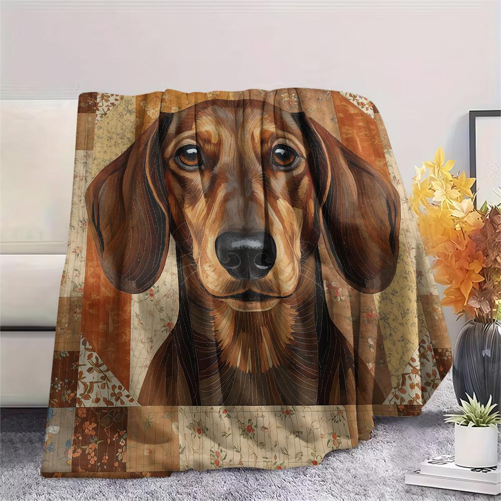 1PC Dog Print Flannel Blanket, High quality Comfortable for All Seasons, Home Decor, Warmth and Comfort, Perfect for Christmas Gifts