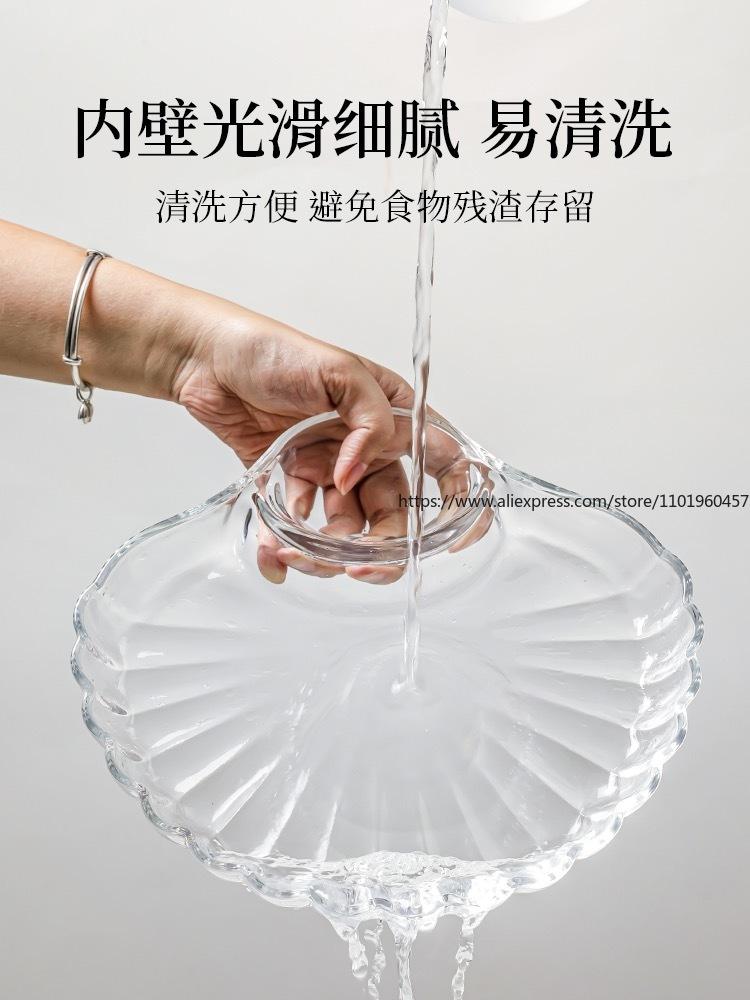 Home-Use Simple Transparent Bowl European Creative Style Ideal as Salad Bowl Dumpling Plate Fruit Dish