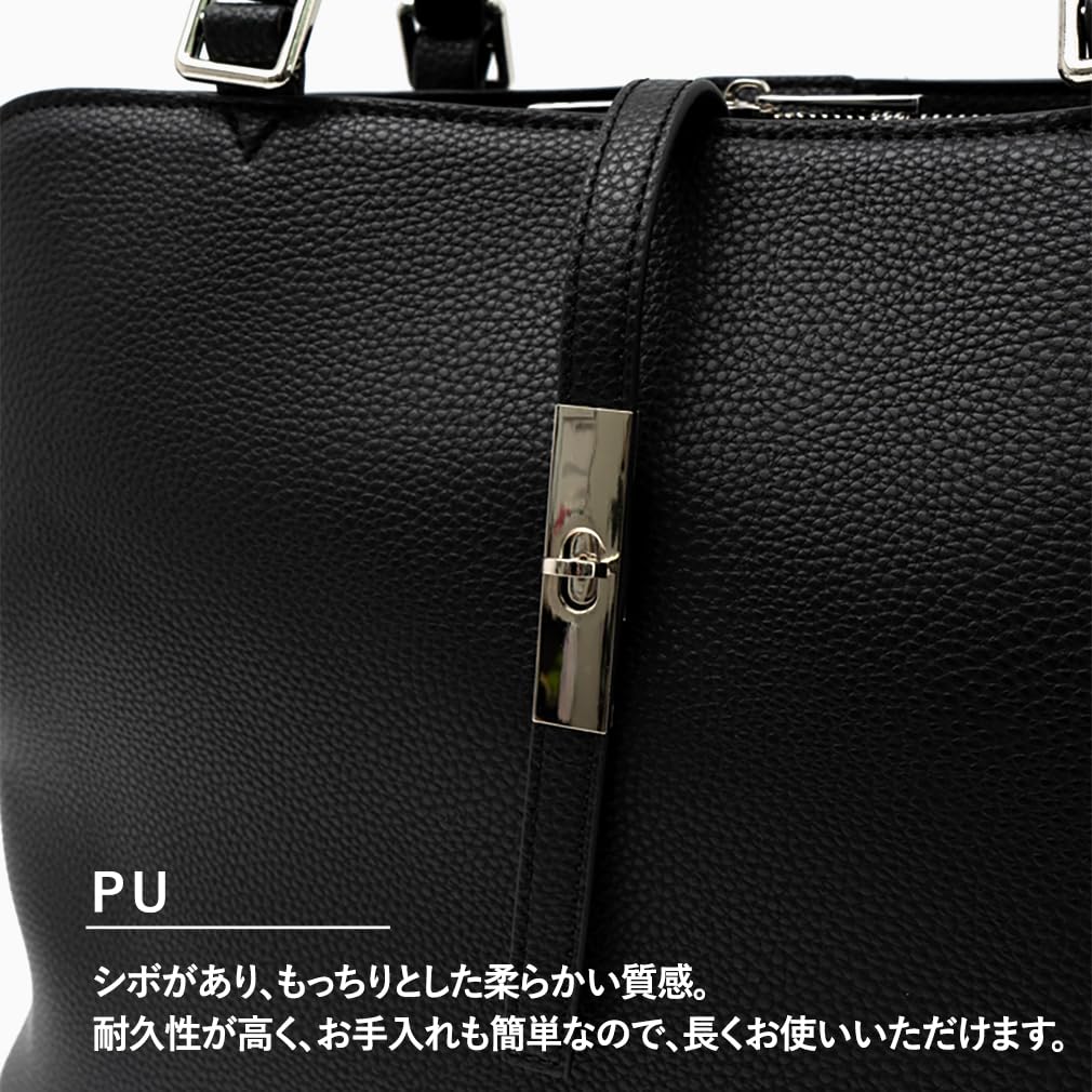 VITAFELICE Women's 3-Room Long Handle Tote Bag (sib-20073p) (Gray Beige)