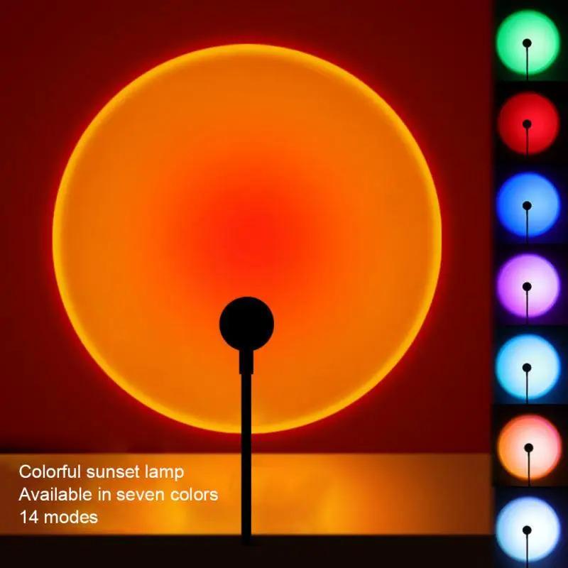 1-3PCS LED Sunset Lamp Nightlights USB Projector Birthday Party Decoration Mood Lights For Bedroom Living Room Wall Photography