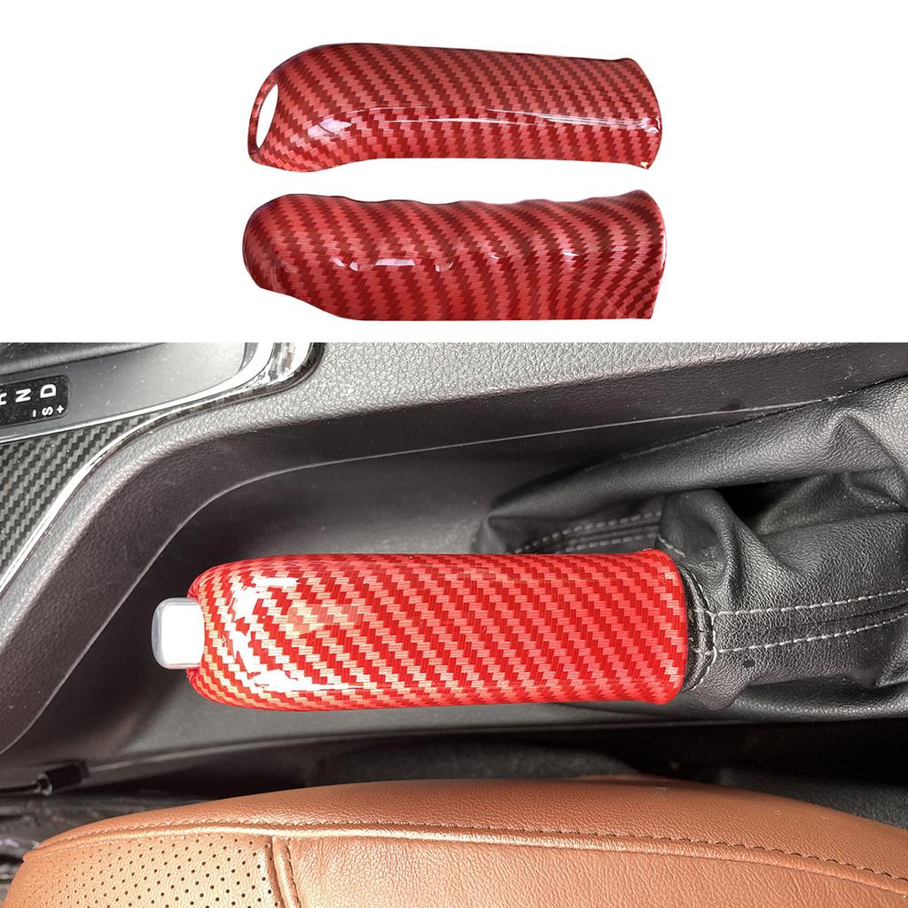 Carbon Fiber Color Parking Handbrake Hand Brake Handle Cover Trim Fit for Ford Ranger Everest 2015 2016 2017 2018