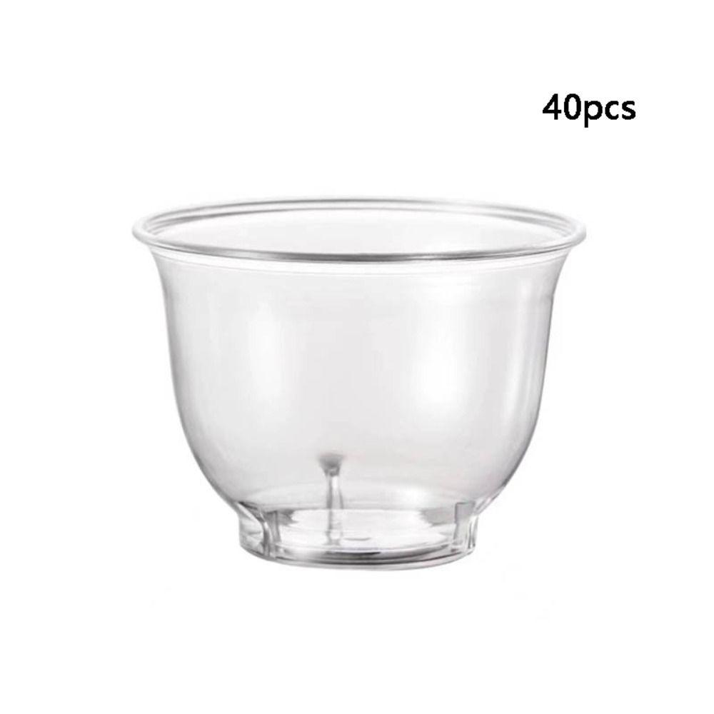 40pcs Disposable Shot Cup 60ml Kung Fu Tea Cup Mini Clear Plastic Tea Cup  Office