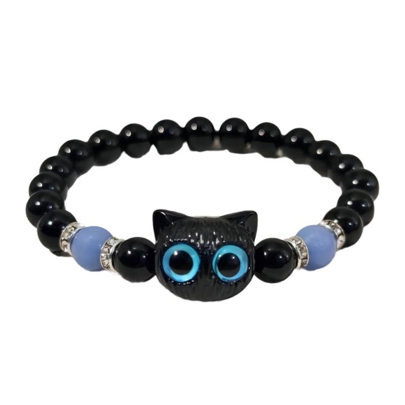

Милый браслет из бисера, светящиеся браслеты с изображением кошек, цепочка из смолы, мастерство, удобная посадка, ювелирные изделия, подарок для женщин