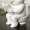 Yousheng 3D Printed Pig Statue, Mini Pig Figurine with Matte Frosted Surface, Dirt Resistant Cute Piglet Reading On Toilet
