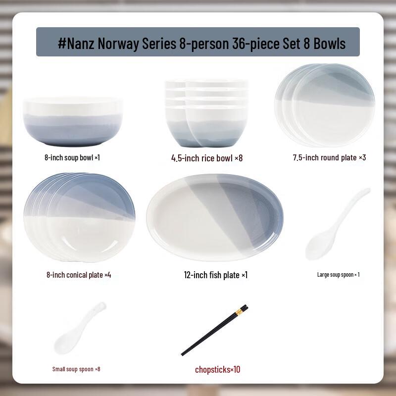 

Mode Lanka Nanz Norway 36-Piece Ceramic Dinnerware Set