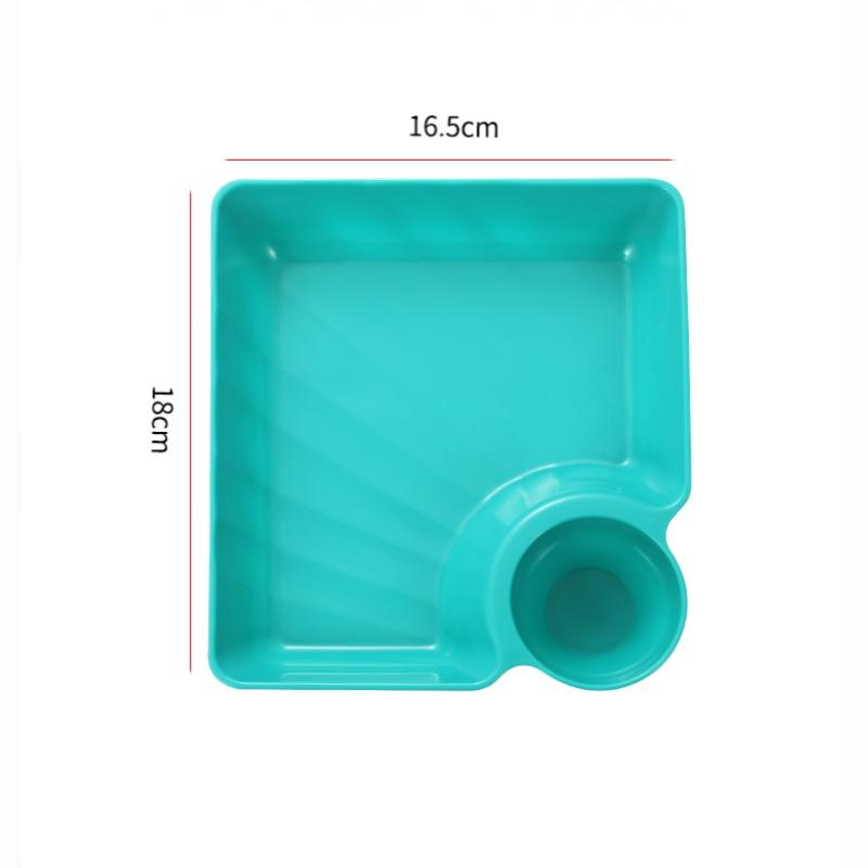 Large Dumpling Plate with Vinegar Space Square Shape Snack Cookie Platter Food Tray Dish Tableware Kitchen Gadgets Plates
