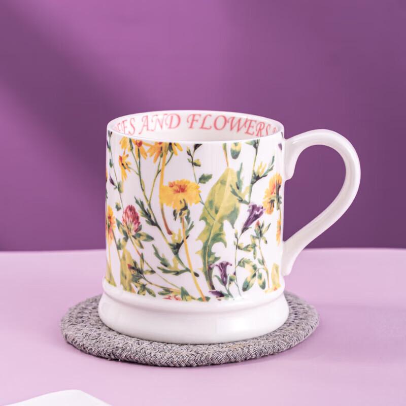 French Retro Floral Ceramic Coffee Cup