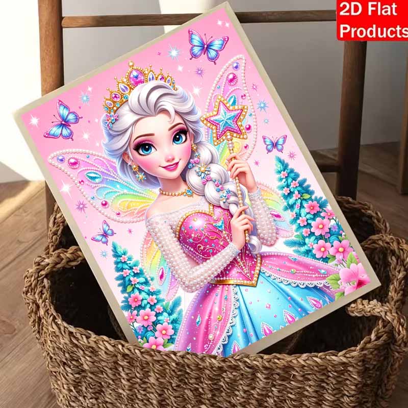 Disney Fairy Princess Pearl Painting Handmade Diy Pearl Art Painting Simple Living Room Hanging Painting Decoration
