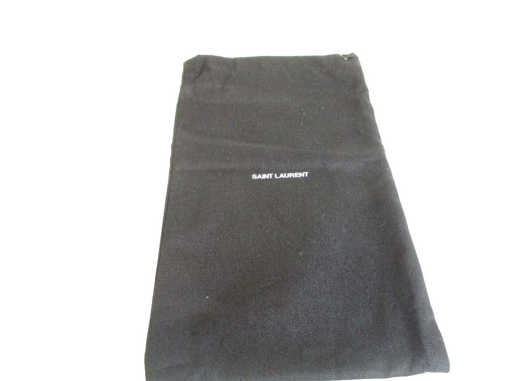 Authentic Saint Laurent YSL Tiny Monogram Black Grain Leather Flap Long Wallet #b150  Seller refurbished