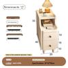 Solid Wood Ultra-Narrow Bedside Table with Storage