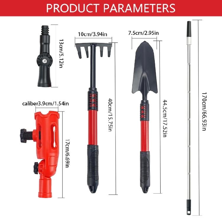 Extendable 5.57ft Gutter Cleaning Kit Rotatable Angle Adapters Universal Compatibility Suitable For Outdoor Maintenance