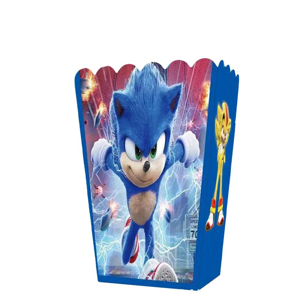 New Sonic Birthday Party Decoration Hedgehog Action Figure Party Paper Plate Knife Fork Paper Towel Cup Tablecloth Toy Kid Gifts
