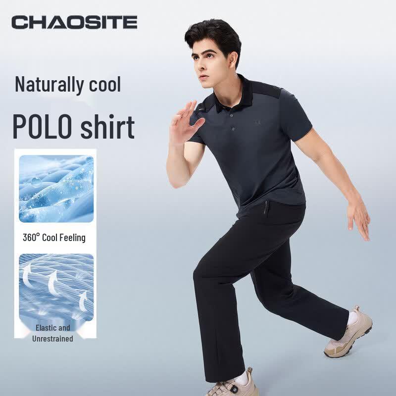 Men s Ice Silk Short Sleeve Polo Shirt 2XL