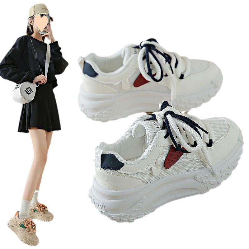 Popular dad shoes women's spring and summer 2025 mesh thick-soled heightening fashion lace-up casual versatile sports shoes