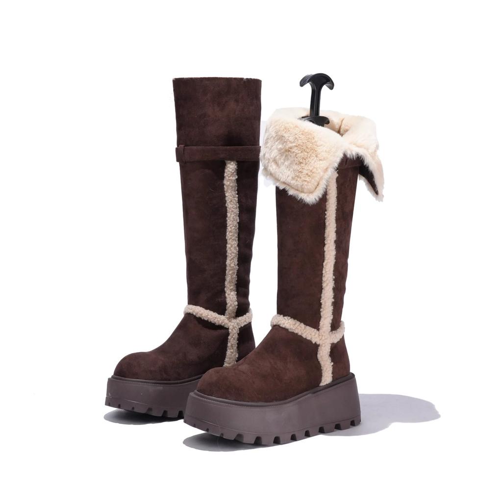 Fashion Thickened Two-wear Snow Boots for Women 2025 Winter New Thick-soled Fleece High-top Anti-slip and Warm Knight Long Boots