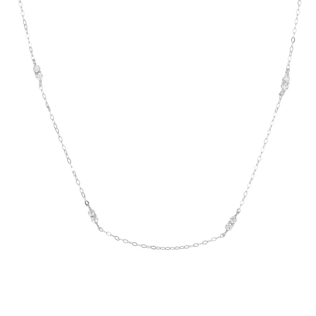 18K Gold Plated S925 Sterling Silver Teardrop Zircon Necklace for Women, Minimalist Clavicle Chain