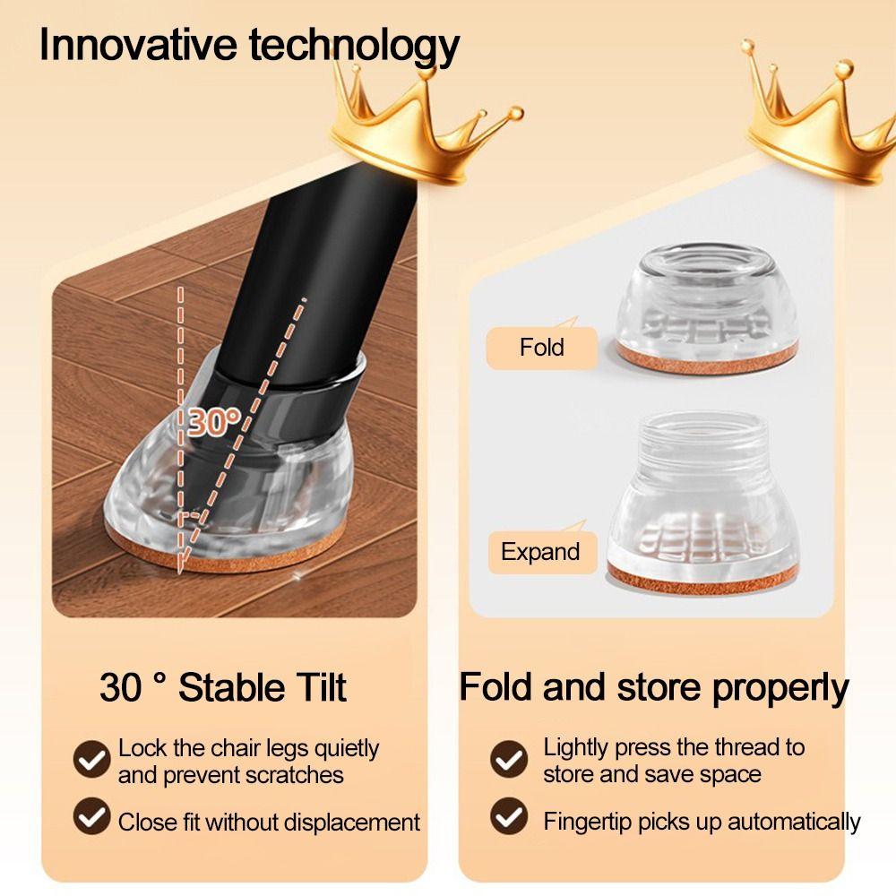 4pcs/set Anti-Scratch Anti-slip Mat Decreases Friction Feet Legs Pads  Household Chair Fittings