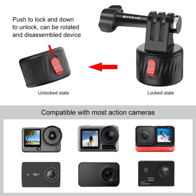PULUZ Action Camera 1/4 Inch Magnetic Base Adapter (Black)