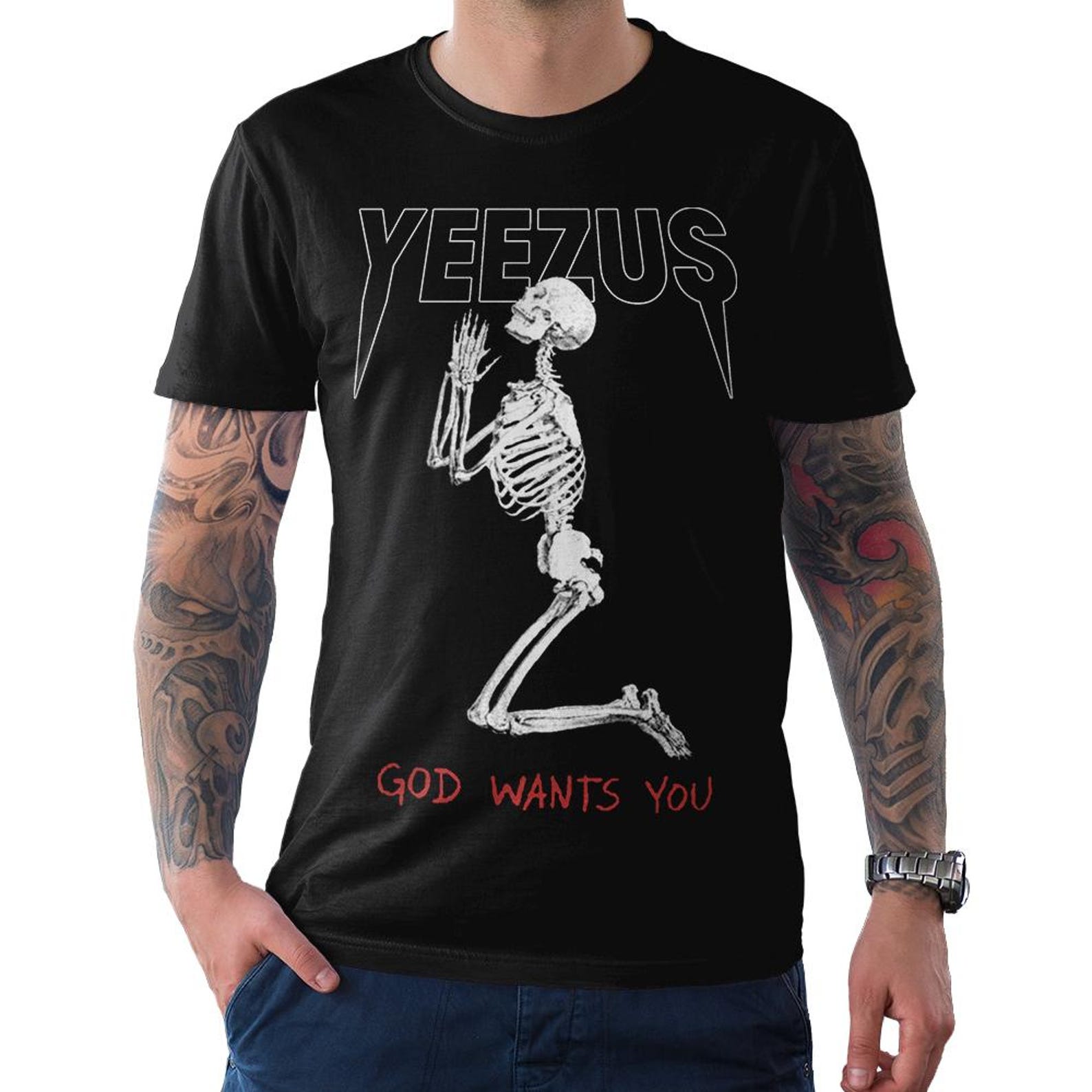 Kanye West Yeezus God Wants You T-Shirt, Men s Women s Sizes Tee 3XL