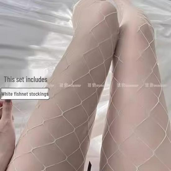 Sheer Black Over-the-Knee Lace Fishnet Stockings with Mid-Calf Erotic Design A8