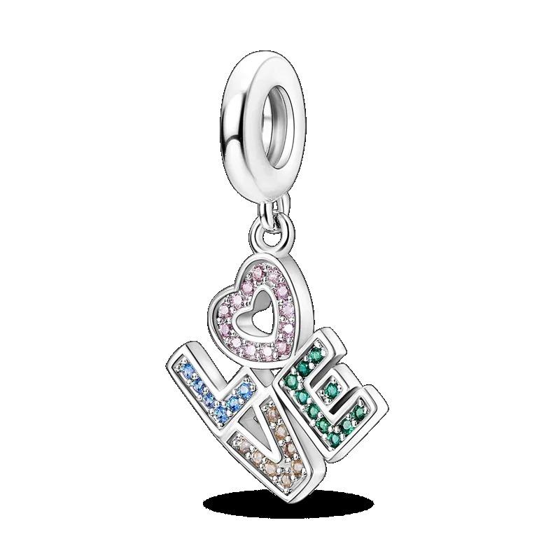 925 Silver Heart Mum Dangle Dream Catcher Charm DIY Jewelry For Women Original Bracelet Beads