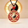 Ethnic Auspicious Gourd Blue Imitation Jade Pendant Necklace Vintage Jewelry For Women Traditional Outfit Accessory Gift