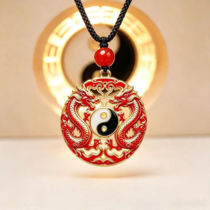 Ethnic Auspicious Gourd Blue Imitation Jade Pendant Necklace Vintage Jewelry For Women Traditional Outfit Accessory Gift