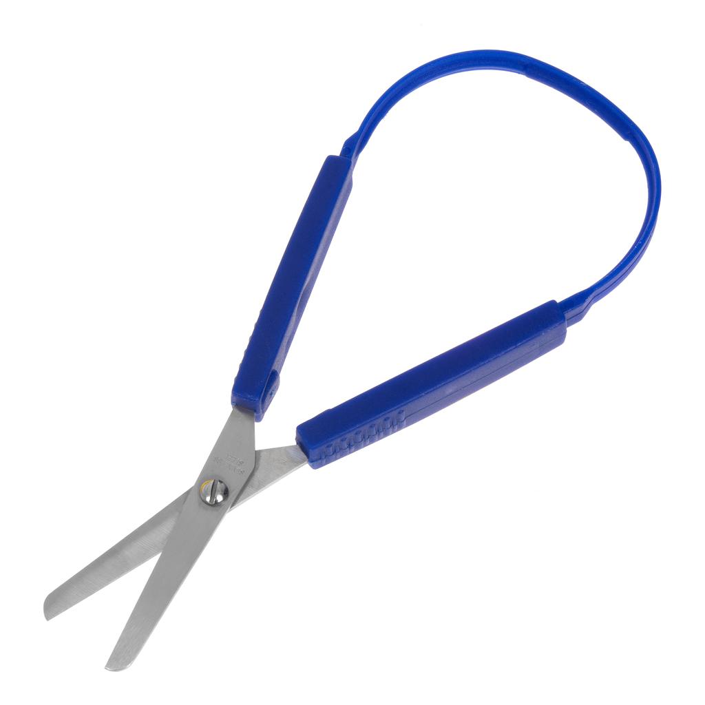 1Pcs Loop Scissors Colorful Grip Scissors Loop Handle Self-Opening Scissors Adaptive Cutting Scissors for Children Adults