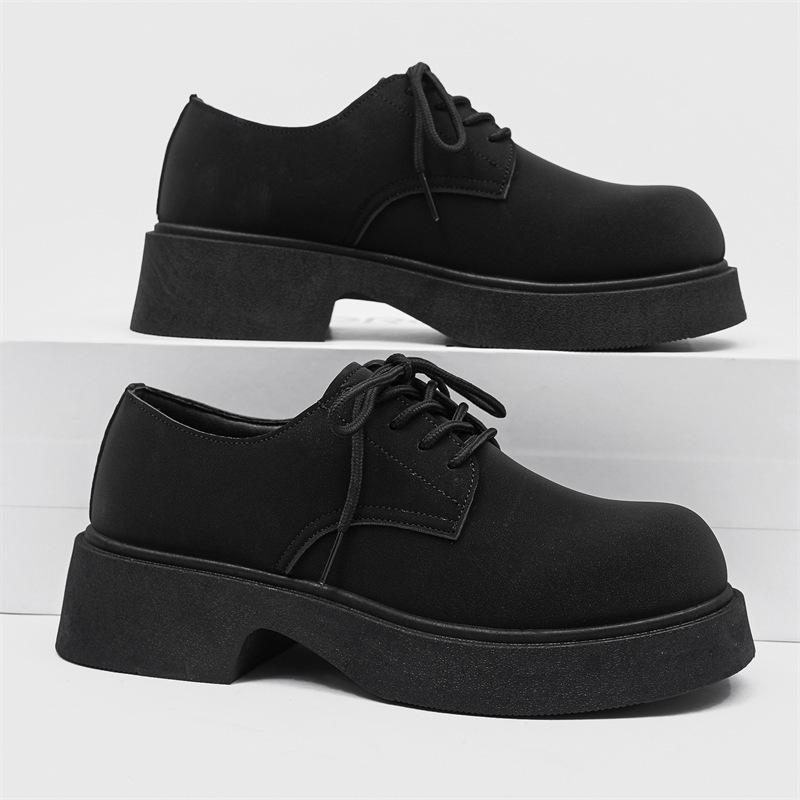 Spring and summer 2025 new leather shoes men's casual big head derby shoes matte hair stylist Japanese trendy men's shoes
