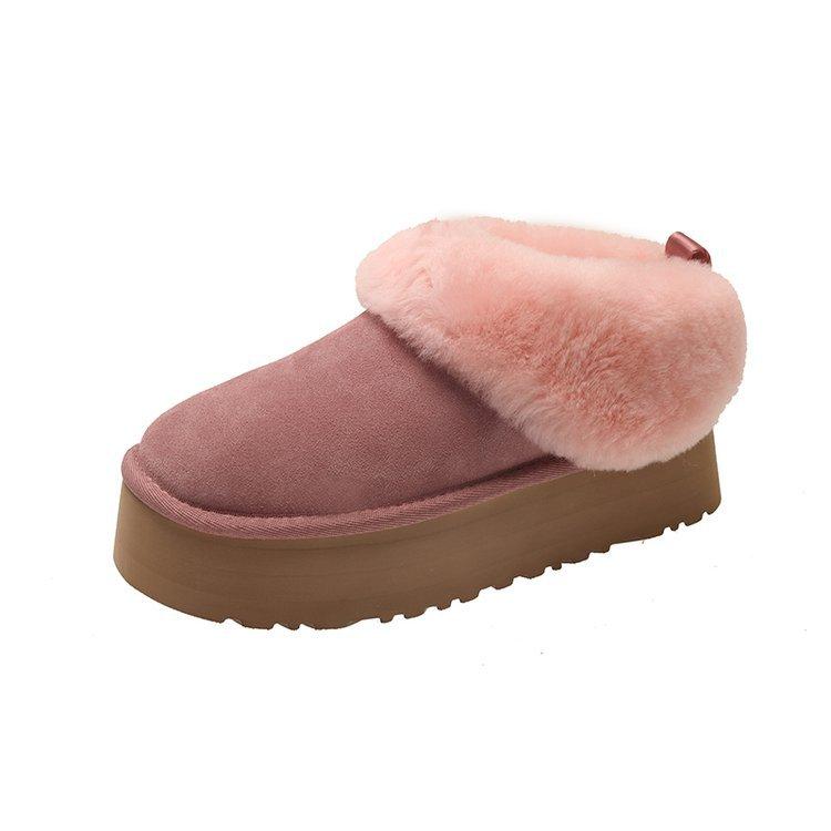 Seoul Snow~ Small Thick-soled Heightening Snow Boots Women's Retro Soft-soled Plush Thickened Fluffy Snow Short Boots