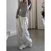 Women's Retro Wide-Leg Jogger Sweatpants - Autumn Casual Floor-Length Trousers