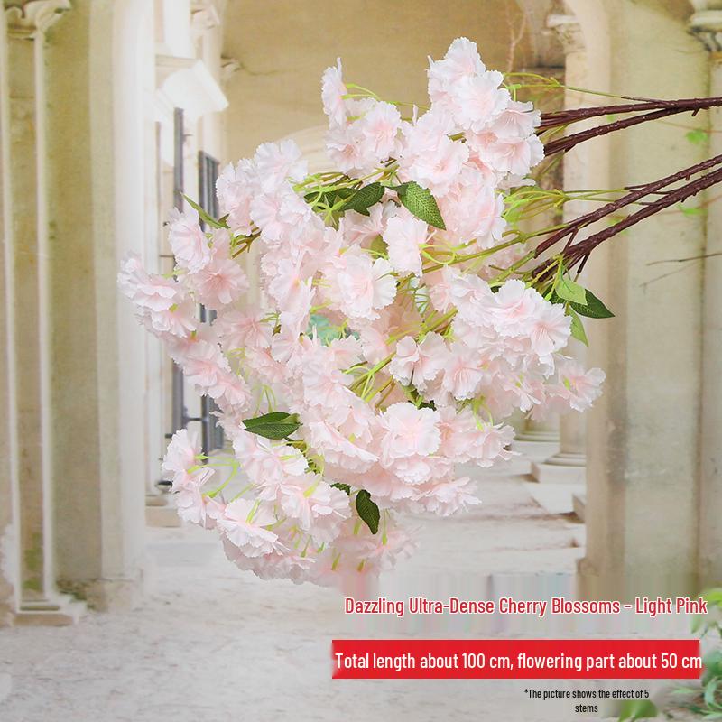 Artificial Cherry and Peach Blossom Branches for Indoor/Outdoor Decoration, Wedding Decor, Pear Flowers, Faux Silk Ceiling Rattan