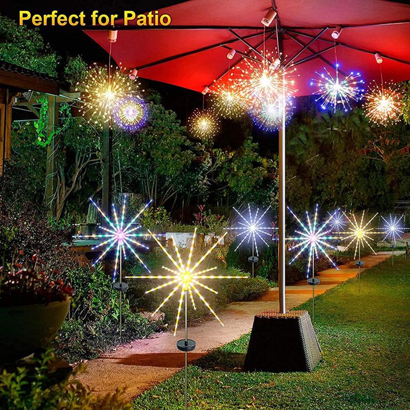 Solar Landscape Lights Outside Waterproof Solar Meteor Showers Light Remote Control Dimmable Timing for Garden Patio Yard Decor