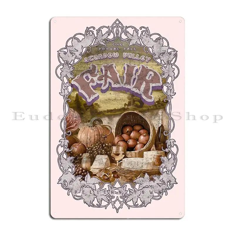 

Ярмарка Stardew Valley Выставка в Гранже Фестивальная графика в средневековом стиле Jaimpixels Металлическая вывеска Таблички Декор стен кинотеатра 20x30cm（7.8x11.8inch）