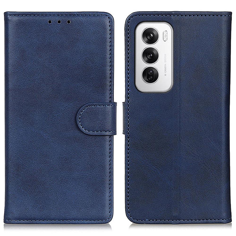 

For Oppo Reno12 5G (Global) Stand Case Cowhide Texture Leather Flip Phone Cover C