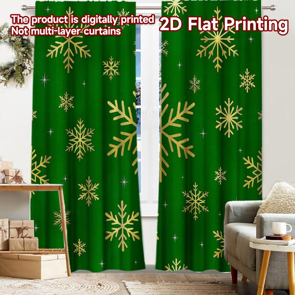 

2pcs, 2D FLAT PRINTING Curtains (Without Rod) FestiveGlee Christmas Festival Chic Print Curtains Versatile Durable Polyester 52.50 × 116.00 cm 2 pcs