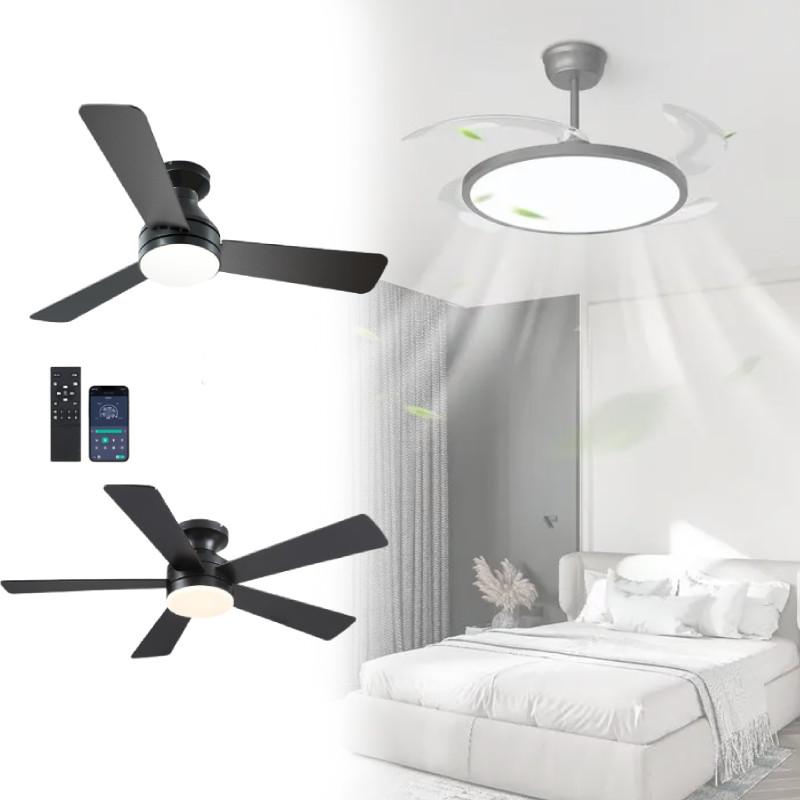 Ceiling Fan Light With Blades For Bedroom And Living Room Decor