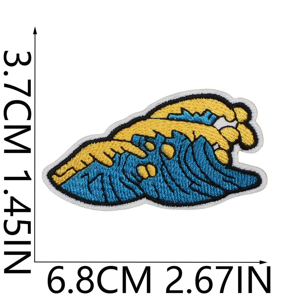 Cactus Car Embroidery Cloth Sticker Jacket Decoration Wave Patch Sticker Butterfly Computer Embroidery Label Flower Stamp Ironing