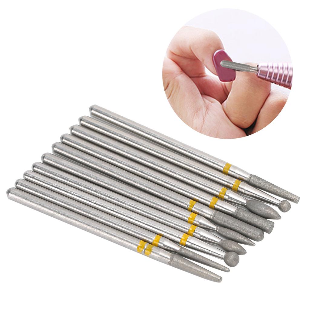 10Pcs Nail Drill Bits Milling Burr Grinder Multi Shape Removal Polishing Manicure Tools