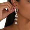 Ozeanurlaub Stil Hängeohrringe Damen Fischgräten Muschel Mehrschichtig Tropfenohrringe Vintage Mode Strandparty Schmuck Geschenke