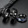 Xiyin Men's Black Titanium Steel Rotating Chain Ring