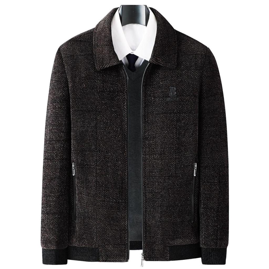 Dad’s Chenille Cotton Jacket - Middle-aged Men's Winter Coat with Velvet Lining