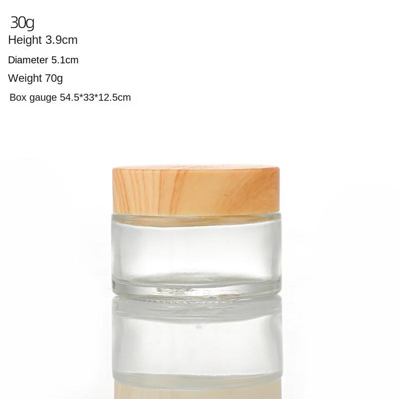 Round Cream Bottle Screw Cap Scrub Sub-bottling Durable Frosted Glass Cream Jar  Skin Care