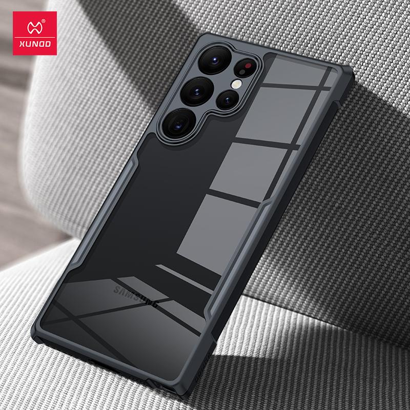 Xundd Etui do Samsung Galaxy S24 S25 S26 Ultra Do S25 S23 Plus S21 Ultra FE Poduszka Powietrzna Odporne na Wstrząsy Obudowa PC&TPU Tylna Przezroczysta Pokrywa For Galaxy S26&1 Piece Case gray