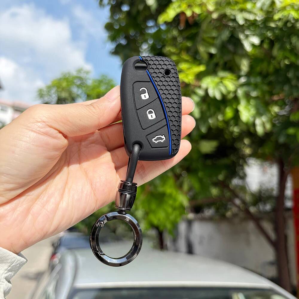 Schlüsselanhänger Schutzhülle Passend für Fiat Panda Dot Grande Punto Linea Stilo Streetka Fahrzeuge Bravo Silikon Auto Smart Key Fob Hülle Halterung