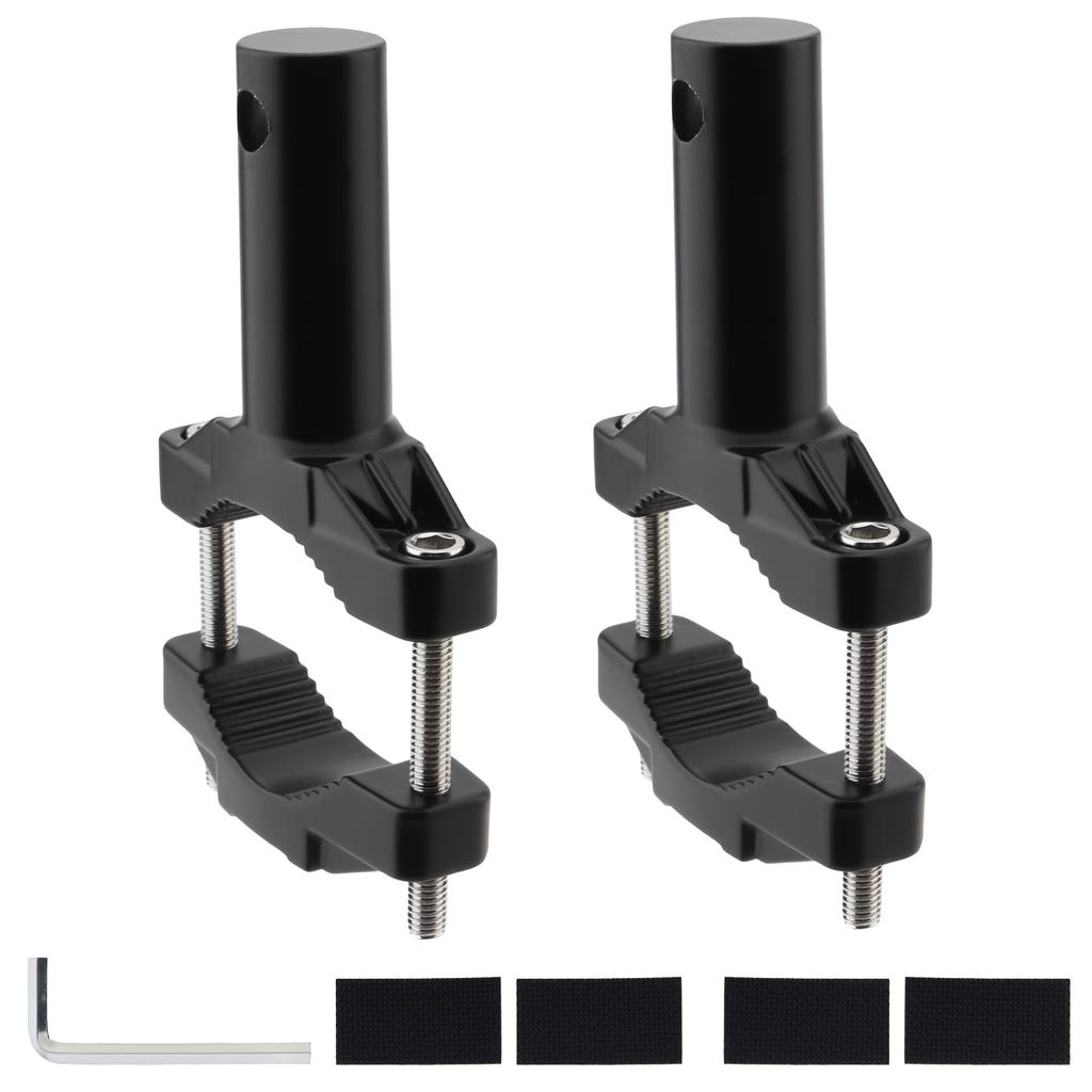 Aluminum Alloy 2pcs 360 Degree Adjustable Light Bar Mount Clamp 18-32mm 0.71-1.26inch Motorcycle ATV SUV Roof Rack IP67 Waterproof