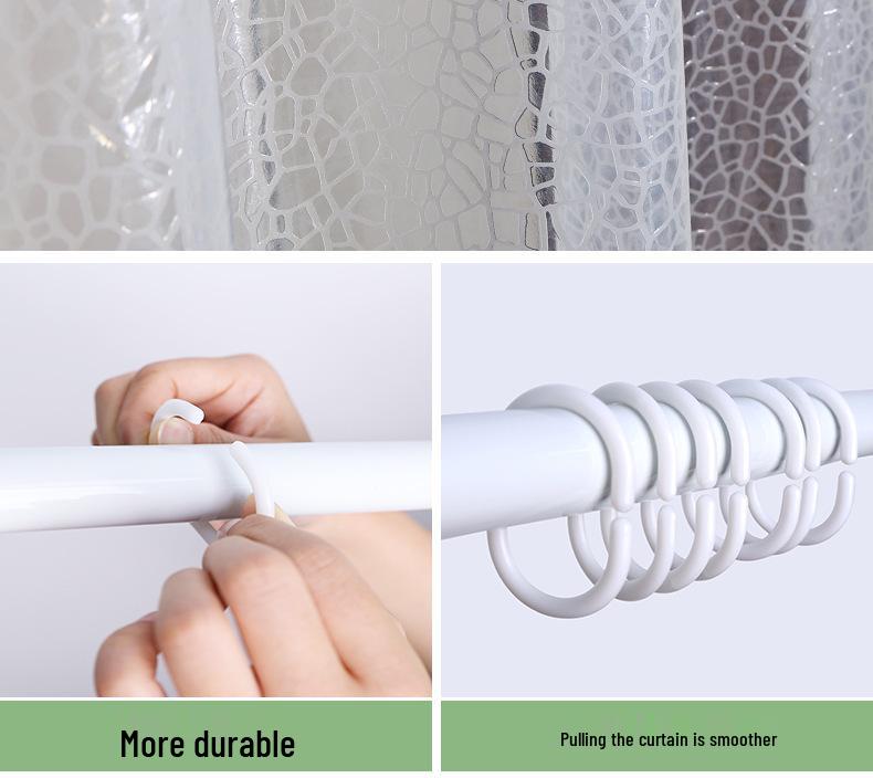 High-Transparency Waterproof EVA Shower Curtain, Mildew-Proof, Antibacterial, Splash-Resistant