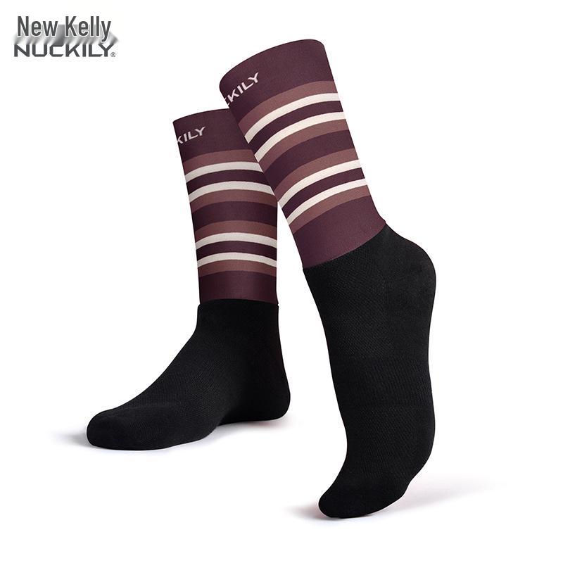NUCKILY Anti-slip Compression Cycling & Running Socks, Unisex Mid-calf for All Seasons