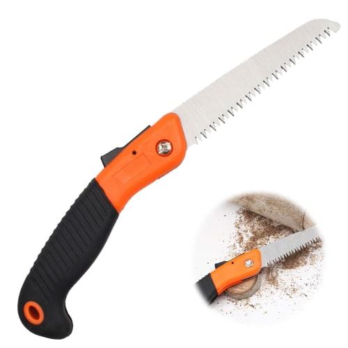 EsiFare Folding Saw, 180mm Blade Length, Triple-Tooth Tip, Gardening Saw, Pruning Saw, Folding Universal Saw with Safety Lock, Pruning Tool for Garden